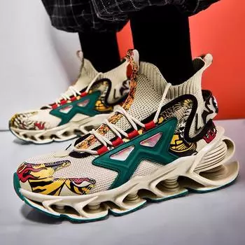 2024 autumn new men s shoes fashion trendy shoes running sports shoes mesh shoes platform blade sneakers Guochao men s shoes 39