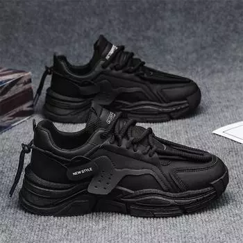 2024 autumn new men s shoes leather surface waterproof men s trendy shoes versatile platform casual dad shoes men s trendy shoes 39 белый