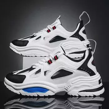 2024 autumn new men s shoes running versatile sports casual shoes youth platform wear-resistant fashion dad trendy shoes 39 белый