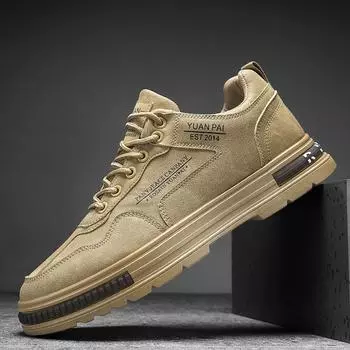 2024 autumn new non-slip and wear-resistant sports casual board shoes heightening soft sole men s fashion breathable versatile trendy shoes 39 хаки