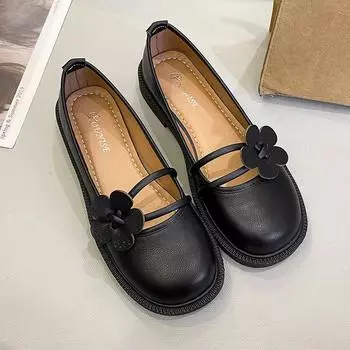 2024 Autumn New Retro Flower Women s Ballet Flats Fashion Low Heel Round Toe Casual Mary Jane Shoes for Women Zapatillas Mujer 35