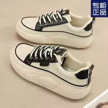 2024 autumn new student leisure Korean version of fashion trend versatile dad shoes women s soft-soled non-slip sports board shoes women 35 чёрный
