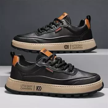 2024 autumn new thick-soled heightening casual lace-up sports shoes fashionable leather surface breathable versatile trendy men s shoes 40 бежевый