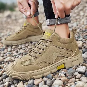2024 autumn new tooling shoes bag head non-slip outdoor fashion trend shoes lightweight deodorant wear-resistant labor insurance shoes 39 хаки
