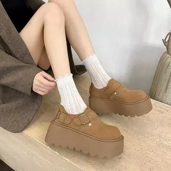 2024 Autumn New Women s Thick-soled Casual Flat-soled Fashion Trendy Sports Shoes Running Travel Loafers Platform Sneakers 35