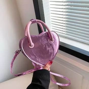 2024 осень персонализированная цепочка сумка на плечо сумка-мессенджер сумка однотонная женская сумка из искусственной кожи с перламутровым блеском чёрный