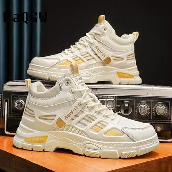 2024 Autumn Winter Fashion Designer Men s High-tops Sneakers Breathable Comfortable Outdoor Running Sport Shoes Student Lace-up 39