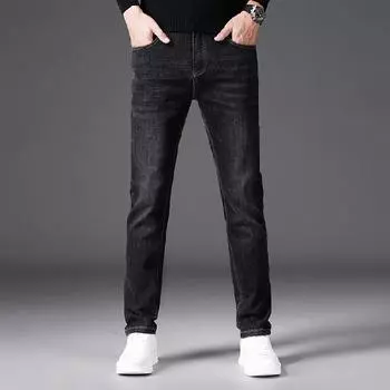 2024 Autumn/Winter Jeans Men S Slim Fit Straight Leg Business Casual Pants Men S Pants 28 темно-синий