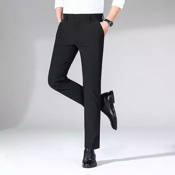 2024 Autumn/Winter New Four Sided Elastic Men S Casual Pants Business Versatile Elastic Versatile Straight Tube Trendy Men S Casual Pants 28 темно-синий