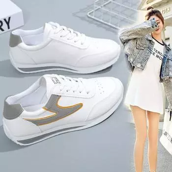 2024 Autumn Women s Flat Bottom Vulcanized Shoes pu leather Leisure Women s Fashion Flat Bottom woman sneakers zapatos de mujer 35 синий