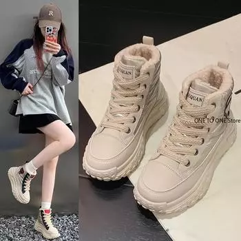 2024 Autumn Women s Sneakers Leather Canvas Breathable Vulcanized Platform Summer Shoes Fashion Casualot Women Shoes Boots 35 серый