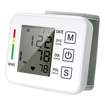 2024 Автоматический тонометр на запястье, манжета для измерения артериального давления с цифровым ЖК-дисплеем, сфигмоманометр для измерения артериального давления