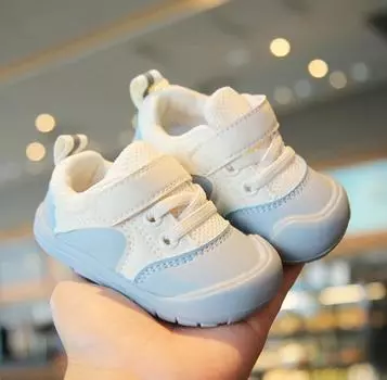 2024 Baby Walking Shoes Boy and Girl Soft Soles Anti-skid Children s Casual Sneaker Shoes Mesh Breathable Baby Shoes 16 синий