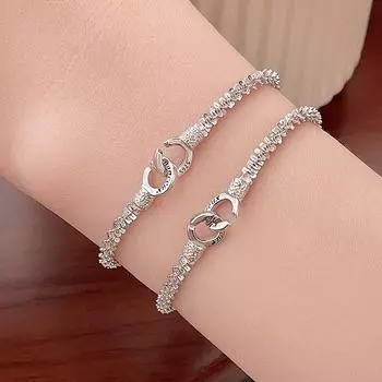 2024 Banyan Tree S925 Серебряный двойной браслет класса люкс для женщин 17cm белого золота