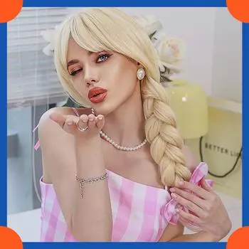 2025 Европейская мода длинный кудрявый парик для женщин золотой