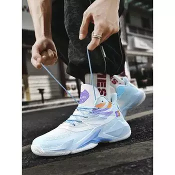 2024 баскетбольные кроссовки большого размера мужская обувь нескользящая дышащая спортивная обувь для подростков учеников средней школы практическая тренировочная обувь 36