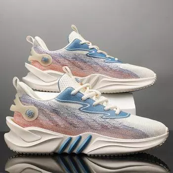 2024 Баскетбольные Кроссовки Спортивная Обувь Толстая Сетка Мужские Женские Детские Баскетбольные Кроссовки 39 бежевый