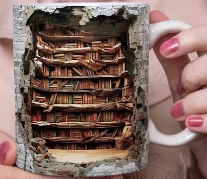 2024 Библиотека для книголюбов Керамическая кофейная кружка Книжная полка Книжная полка Чайная чашка 301-400ml