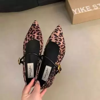 2024 Big Size 43 New Summer Casual Mary Jane Flats Shoes Women Elegant Pointy Toe Office Lady Comfy Walk Footwear 35 чёрный