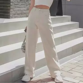 2024 Ближний Восток Большие размеры Женские свободные джинсы - Европейская и американская быстрая мода 5XL кремовый/белый