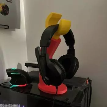 2024 Блок Мультяшный Держатель Гарнитуры Компьютерная Гарнитура Подвесные Аксессуары Настольный Крючок Для Хранения Креативный Милый Органайзер Для 3D Печати красный