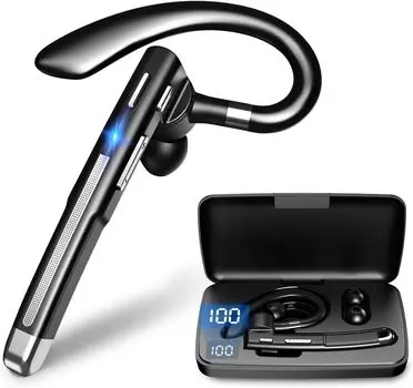 2024 Bluetooth Bluetooth single 100 часов непрерывной зарядки 500 мАч чехол со светодиодом оставшегося заряда можно использовать как слева, так и справа удобно чёрный