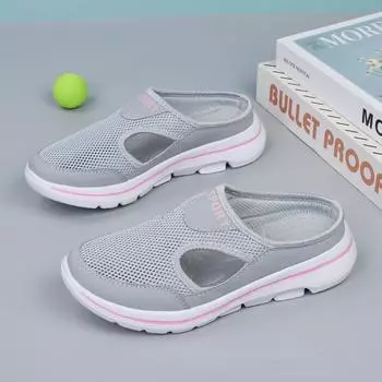 2024 Большая повседневная обувь, женская обувь с дышащей сеткой, классная летняя обувь для пар 38 серый
