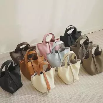 2024 Большая вместительная кожаная сумка-ведро для женщин - Стильная сумка для поездок на работу