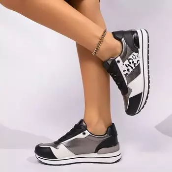 2024 большие размеры спортивной и повседневной обуви осенние новые туфли на платформе повседневные туфли на шнуровке спортивные универсальные женские туфли 36 золотой