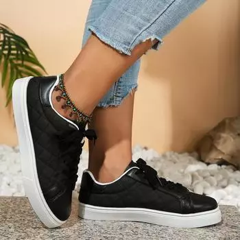 2024 Большие размеры женские кроссовки дышащие студенческие повседневные прогулочные туфли для девочек плоские сетчатые белые вулканизированные туфли женские спортивные туфли на шнуровке 36 белый