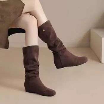 2024 Botas Mujer Стильные женские сапоги до бедра Botas Masculina Zapatos Botines Mujer Chaussure Femme Shoes 35 хаки