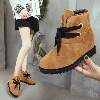 2024 Ботильоны для женщин зимняя обувь женские замшевые бархатные теплые ботинки Botas Mujer зимние ботинки женские 4 чёрный