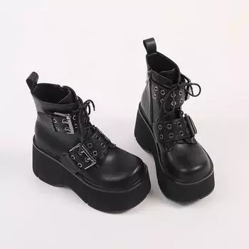 2024 Ботильоны на толстой подошве Женские толстые каблуки Горячая Распродажа Женская Обувь Высокие Каблуки Женские Сапоги Модная Верхняя Одежда 34 чёрный