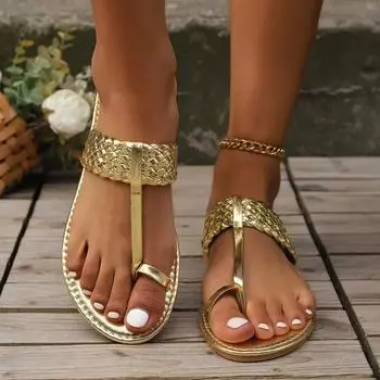 2024 Brand Women s Shoes Set of Toes Women s Slippers Fashion Solid Beach Slippers Women High Quality Plus Size Flat Slippers 36 чёрный