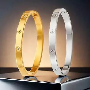 2024 браслет из титановой стали, женский невыцветающий браслет из нержавеющей стали, инкрустированный бриллиантами, высококачественная пряжка с восьмиконечной звездой, невыцветающие украшения