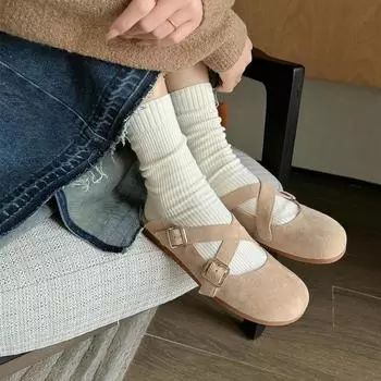 2024 Бренд Дизайн Женщин Замша Кожа Плоские Туфли Slingbacks Весна Лето Модные Лоферы Туфли Женские Повседневные Тапочки Плоские Туфли 34 чёрный