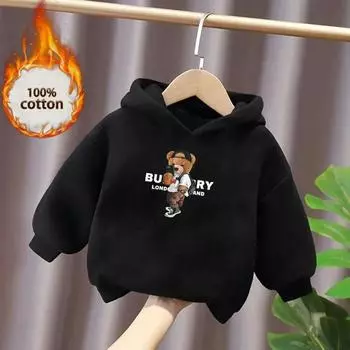 2024 Брендовая толстовка с капюшоном Осень/Зима Хлопковая толстовка Детская одежда для девочек и мальчиков Подарок 100CM