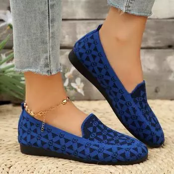 2024 Брендовая женская обувь, женские туфли на плоской подошве, модные повседневные туфли на плоской подошве, женская обувь на плоской подошве больших размеров, распродажа, низкие каблуки, Zapatos 36 синий