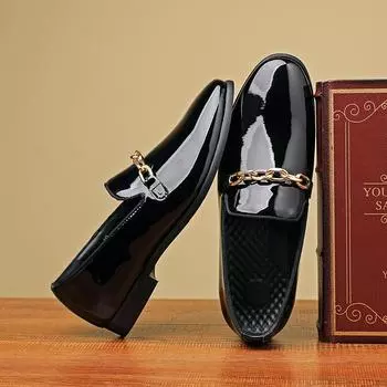 2024 Брендовые мужские деловые туфли из кожи, модная повседневная обувь для вечеринок, мужские мягкие оксфордские туфли на плоской подошве, большие размеры: 38-48 38 чёрный