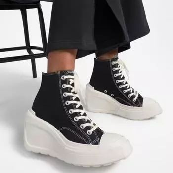 2024 Брендовые женские кроссовки из кожи, белые парусиновые туфли на платформе для женщин, кроссовки, женские вулканизированные туфли, модные повседневные женские туфли 36 чёрный
