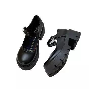 2024 Брендовые женские туфли Мэри Джейн на высоком каблуке, классические офисные туфли-лодочки, женские туфли на платформе с пряжкой и квадратным каблуком 43