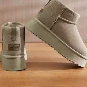 2024 Брендовые женские туфли, женские ботильоны, модные повседневные ботинки с круглым носком, женские зимние короткие плюшевые теплые однотонные зимние ботинки 35 малиновый