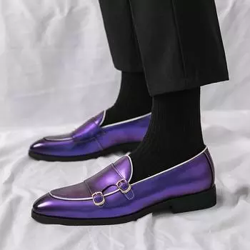 2024 British Style Fashion Pointed Men s Dress Shoes Large Size 48 Low-heel Leather Casual Shoes Men Slip-on Social Male shoe 38