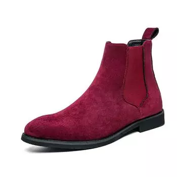 2024 British Style Men Chelsea Boots Retro Suede Leather Boots Men Autumn Winter Casual Slip on Ankle Boots Men Plus Size 38-48 38