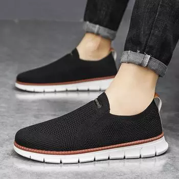2024 British style men s shoes summer breathable sports shoes fly-woven mesh shoes men s large size 48 running trendy shoes 39