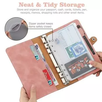 2024 Бюджетный переплет A6 из искусственной кожи, блокнот, конверты для денег, системный набор, карманы для экономии денег, органайзер для счетов, подарки