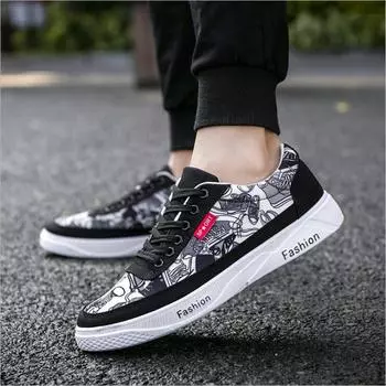 2024 Canvas Shoes Men New Spring Autumn Casual Shoes Mens Shoes Lace-Up Canvas Flat Fashion Shoes frt67 6.5