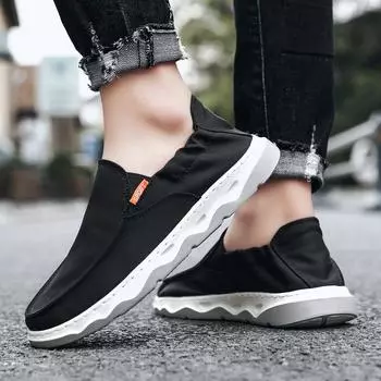 2024 Canvas Shoes Men Summer Classic Loafers Men Casual Shoes Breathable Walking Flat Men Shoes Zapatos Sneakers Plus Size 7 серый