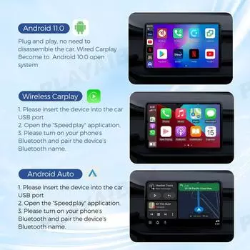 2024 Carplay AI BOX Беспроводная Android Auto Carplay TV Box Автомобильная интеллектуальная система 10 2 ГБ 32 ГБ для Mazda Volvo Benz Toyota Kia Ford