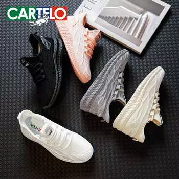 2024 CARTELO весна/лето крокодиловая брызгозащищенная парная летающая тканая обувь повседневная обувь дышащая и противоскользящая спортивная обувь 35